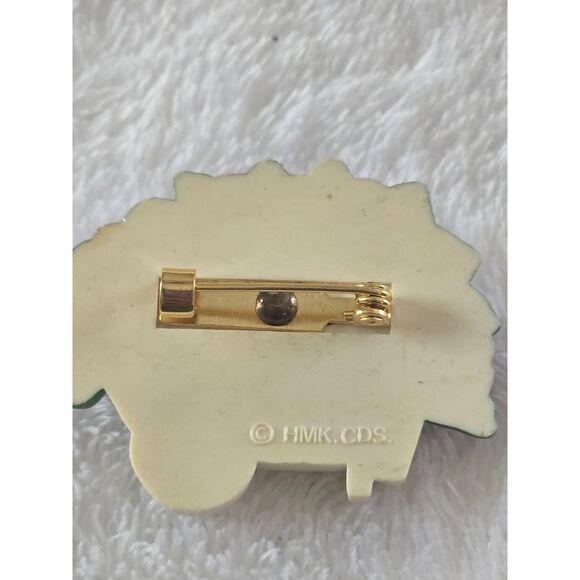 HMK CDS Pansies Cart Brooch Pin Floral Purple Flower Garden Spring 1980s - Picture 3 of 4